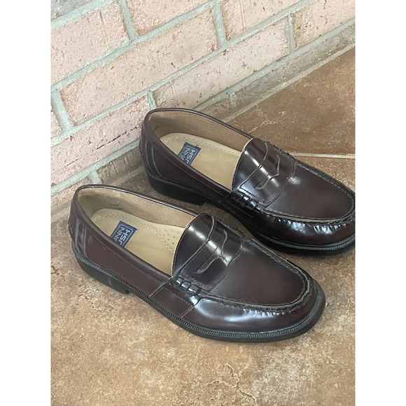 Nunn Bush Mens Burgundy Leather Penny Loafers Dress Shoes 9M 85538-05 - Picture 2 of 8